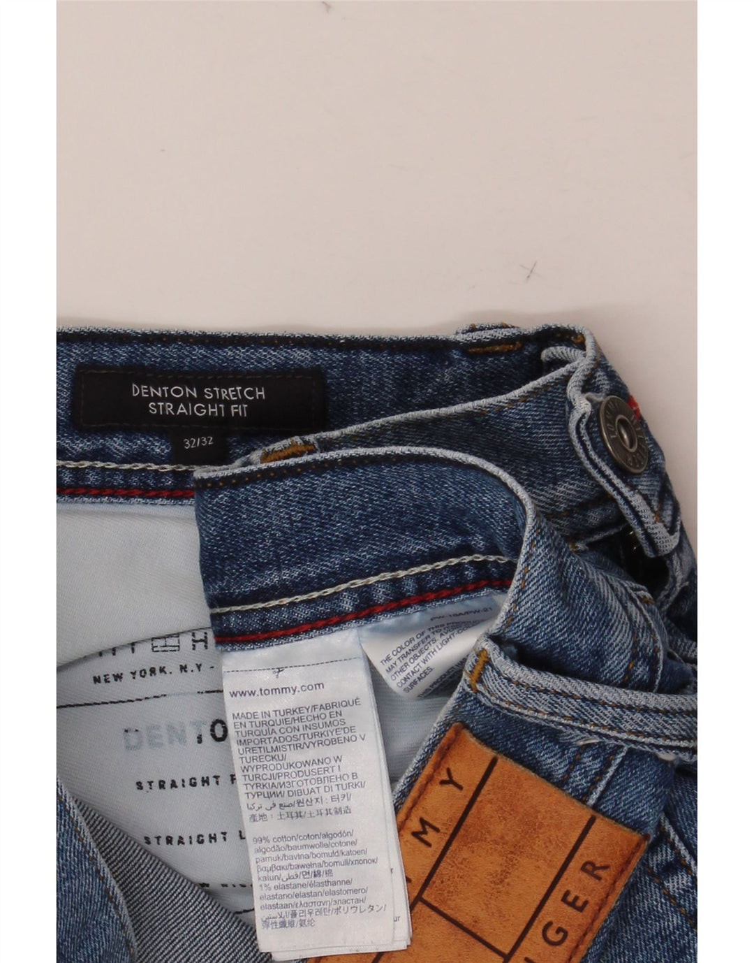 TOMMY HILFIGER Mens Denton Straight Jeans W32 L32 Plavi pamuk