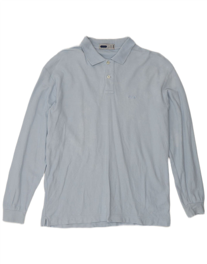 FILA muška široka polo majica dugih rukava IT 50 srednje plavi pamuk