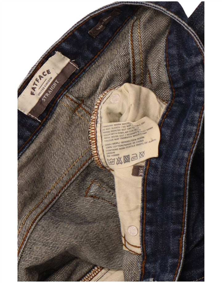 FAT FACE Muške ravne traperice Acid Wash Regular Fit W36 L31 Plavi pamuk