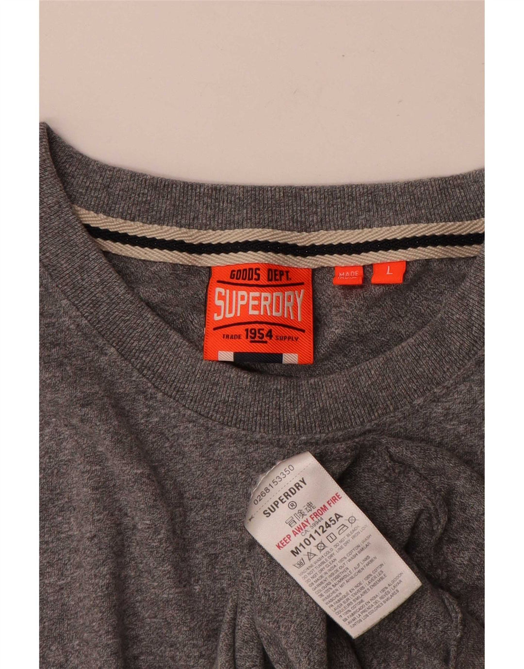 Superdry Mens T-Shirt Top Large Grey