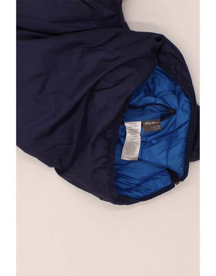 EDDIE BAUER Boys Hooded Padded Jacket 7-8 Years Small  Navy Blue Vintage Eddie Bauer and Second-Hand Eddie Bauer from Messina Hembry 