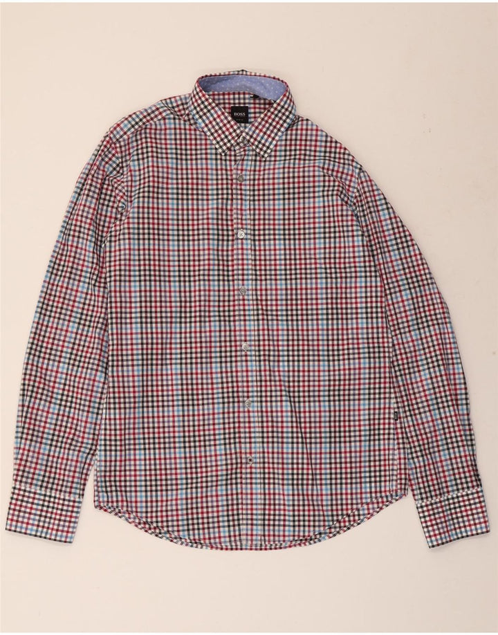 HUGO BOSS Muška uska košulja Srednji raznobojni gingham pamuk