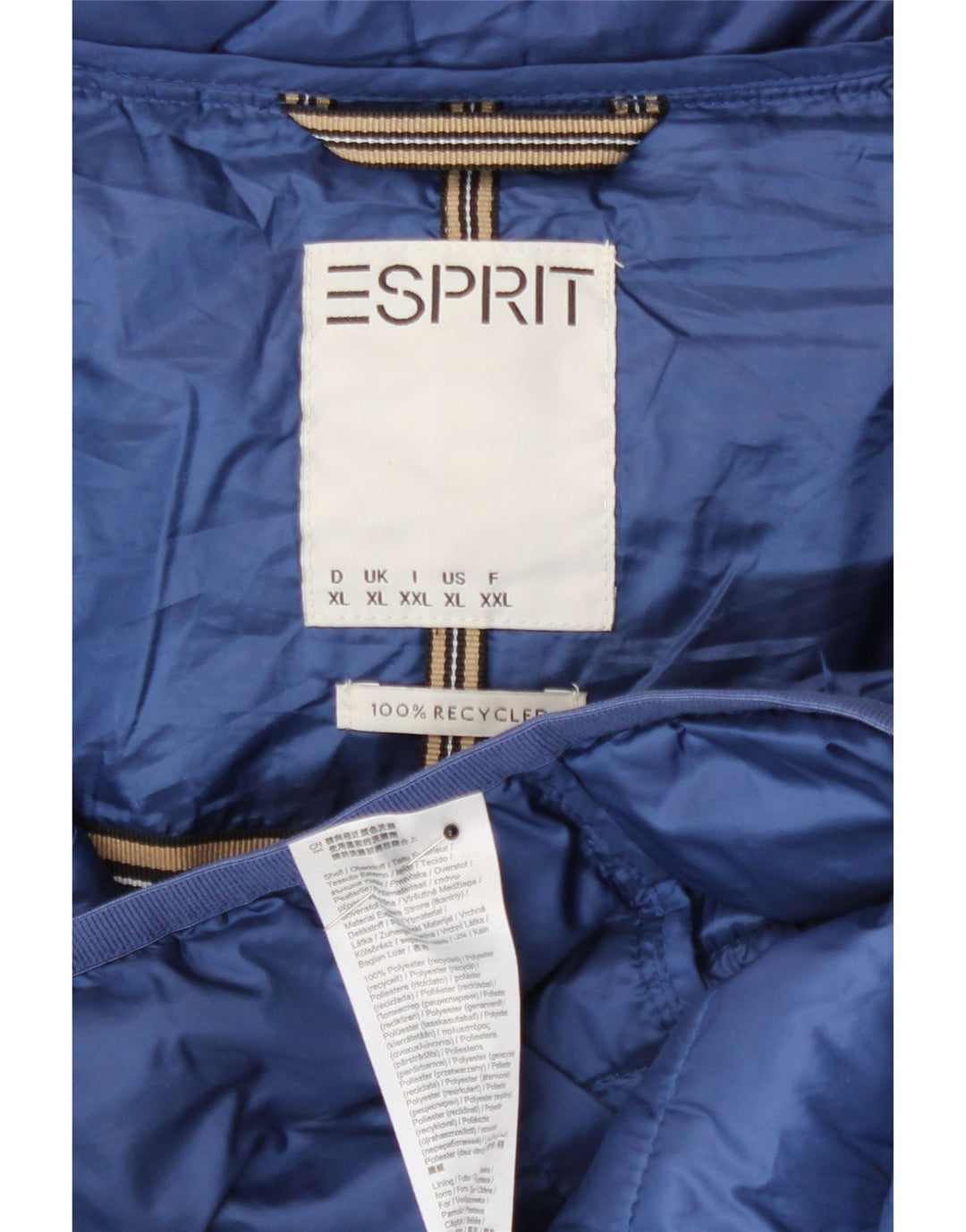 Esprit ženska podstavljena jakna s kapuljačom UK 18 XL plavi poliester