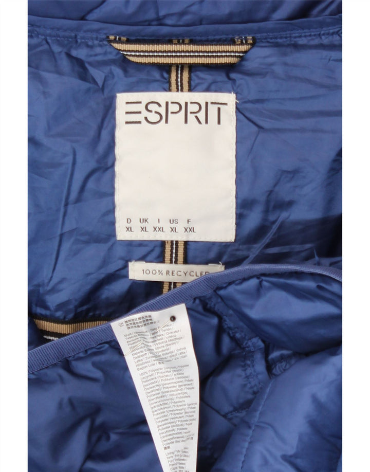 Esprit ženska podstavljena jakna s kapuljačom UK 18 XL plavi poliester