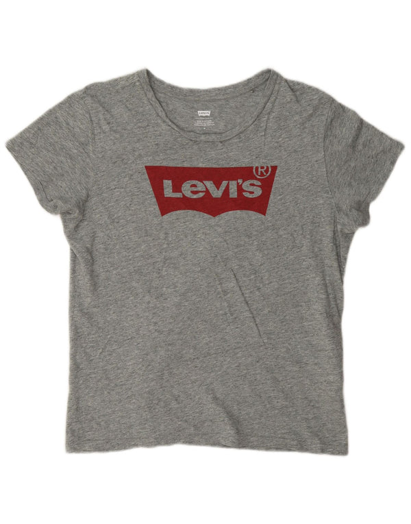 Levi's ženska majica kratkih rukava s grafičkim motivima UK 14 srednje sivi flekasti pamuk
