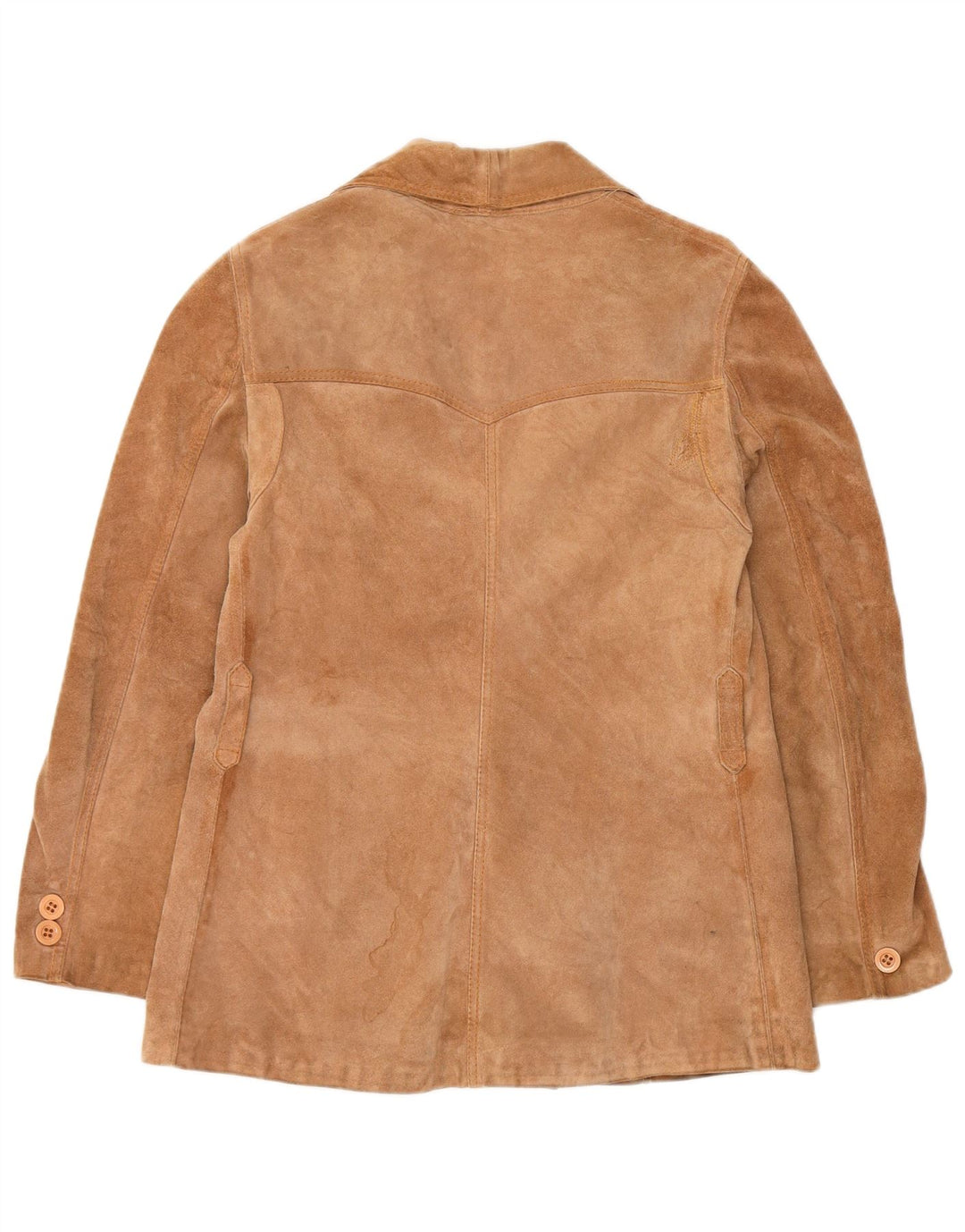 Vintage ženska jakna od brušene kože s 3 gumba UK 12 srednje smeđa