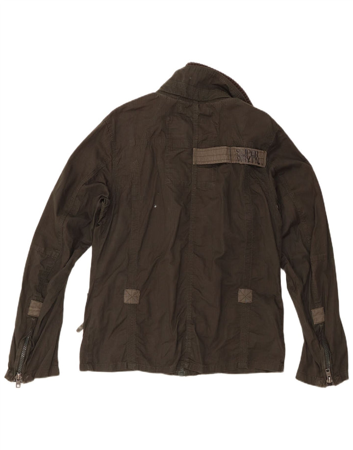 Superdry Mens Double Blacklabel Utility Jacket UK 36 Small Kaki Pamuk