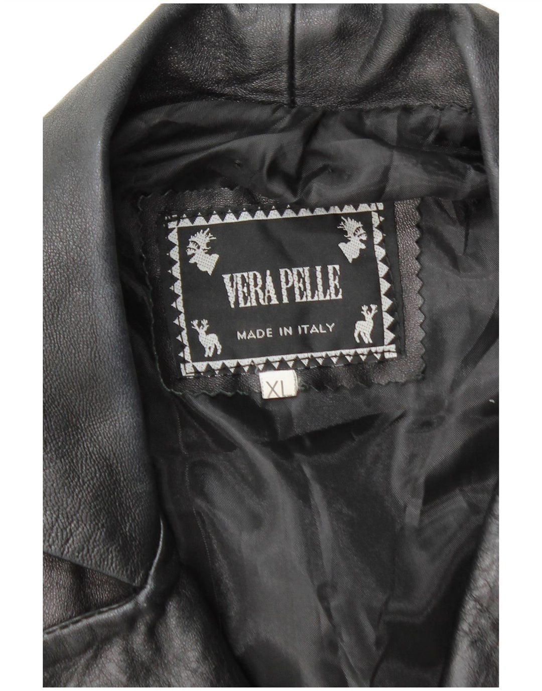 VINTAGE ženski kožni kaput UK 18 XL crna koža