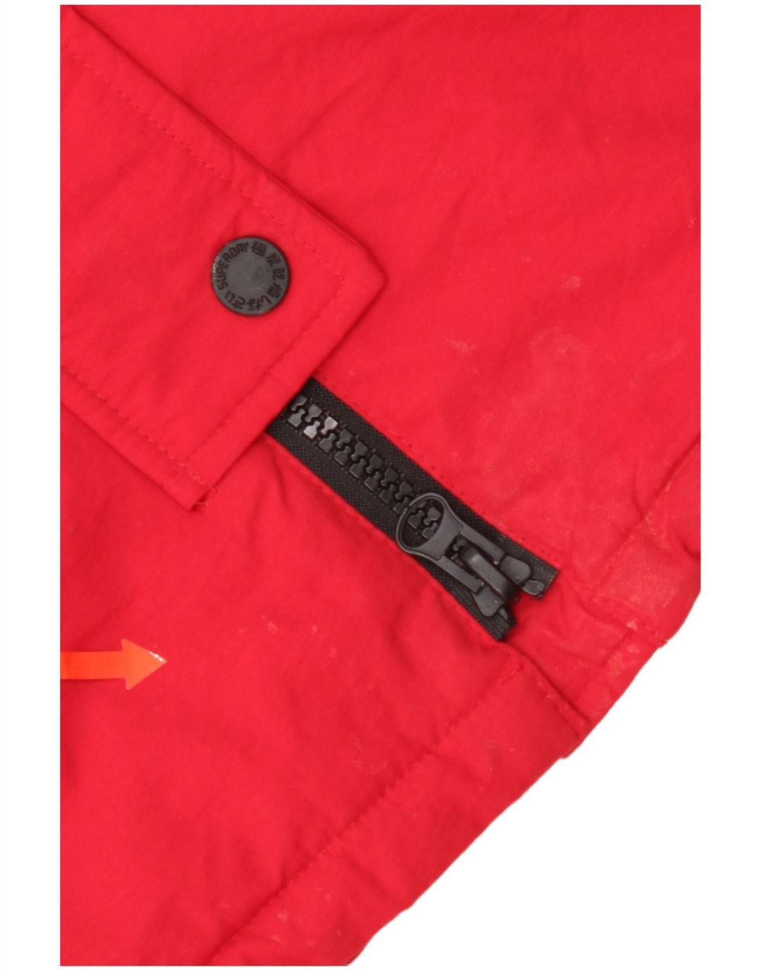 Superdry ženska velika parka jakna s kapuljačom UK 10 Mala crvena najlonska