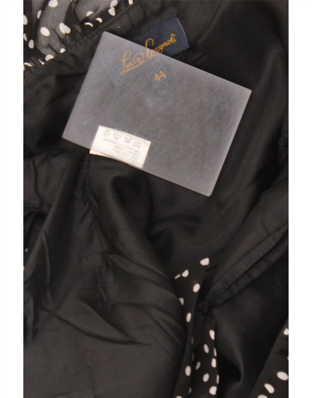 LUISA SPAGNOLI Ženska slip haljina IT 44 srednje crna točkasta posteljina