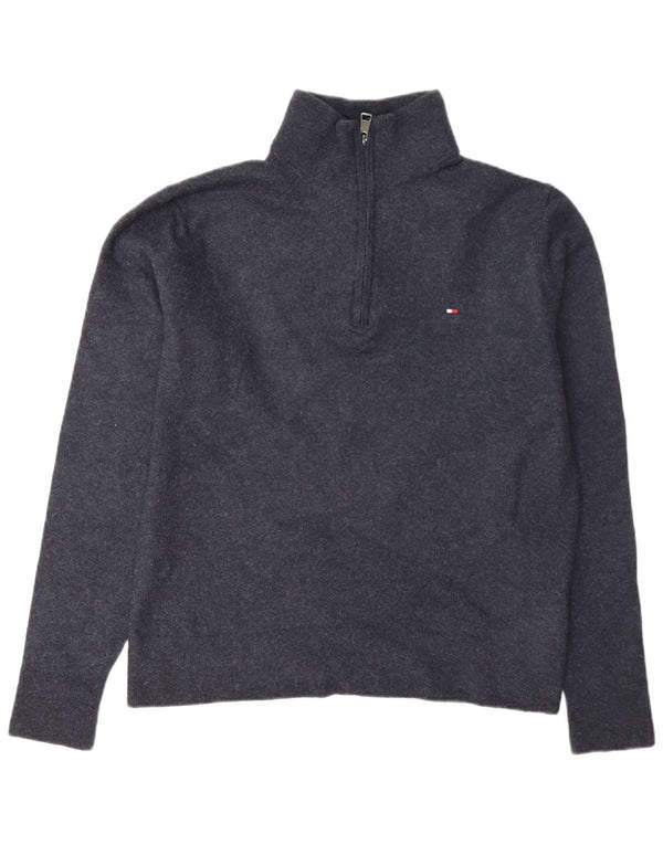 Tommy Hilfiger muški džemper s izrezom s patentnim zatvaračem 2XL tamnoplava vunena