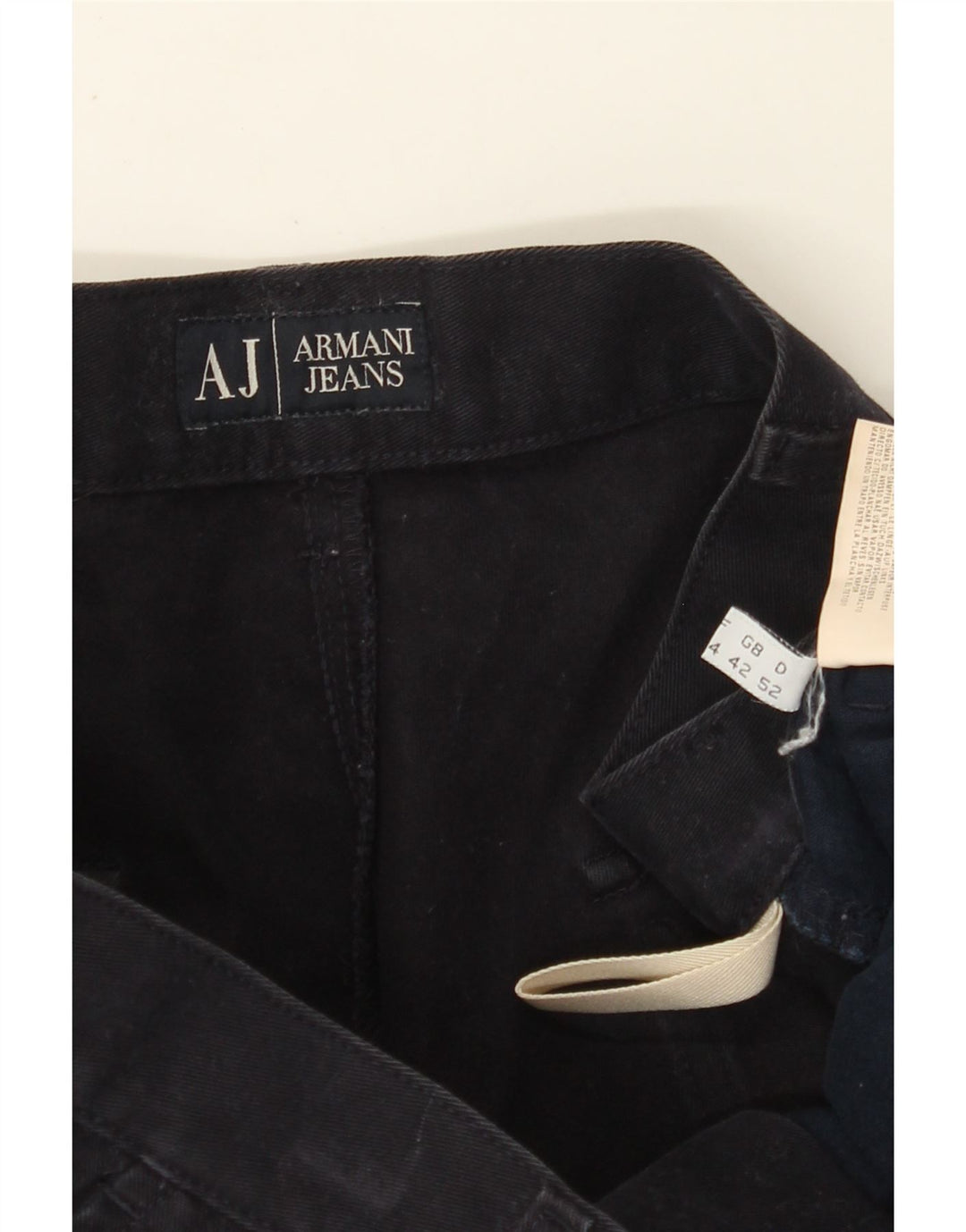 ARMANI Muške ravne chino hlače EU 52 XL W36 L36 tamnoplavi pamuk
