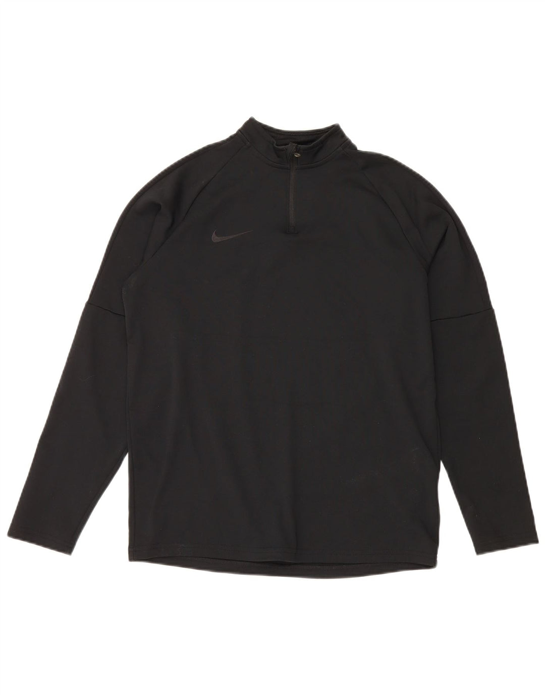 Nike Boys Dri Fit Zip Neck Pulover Top Trenirka 13-14 Years XL Black