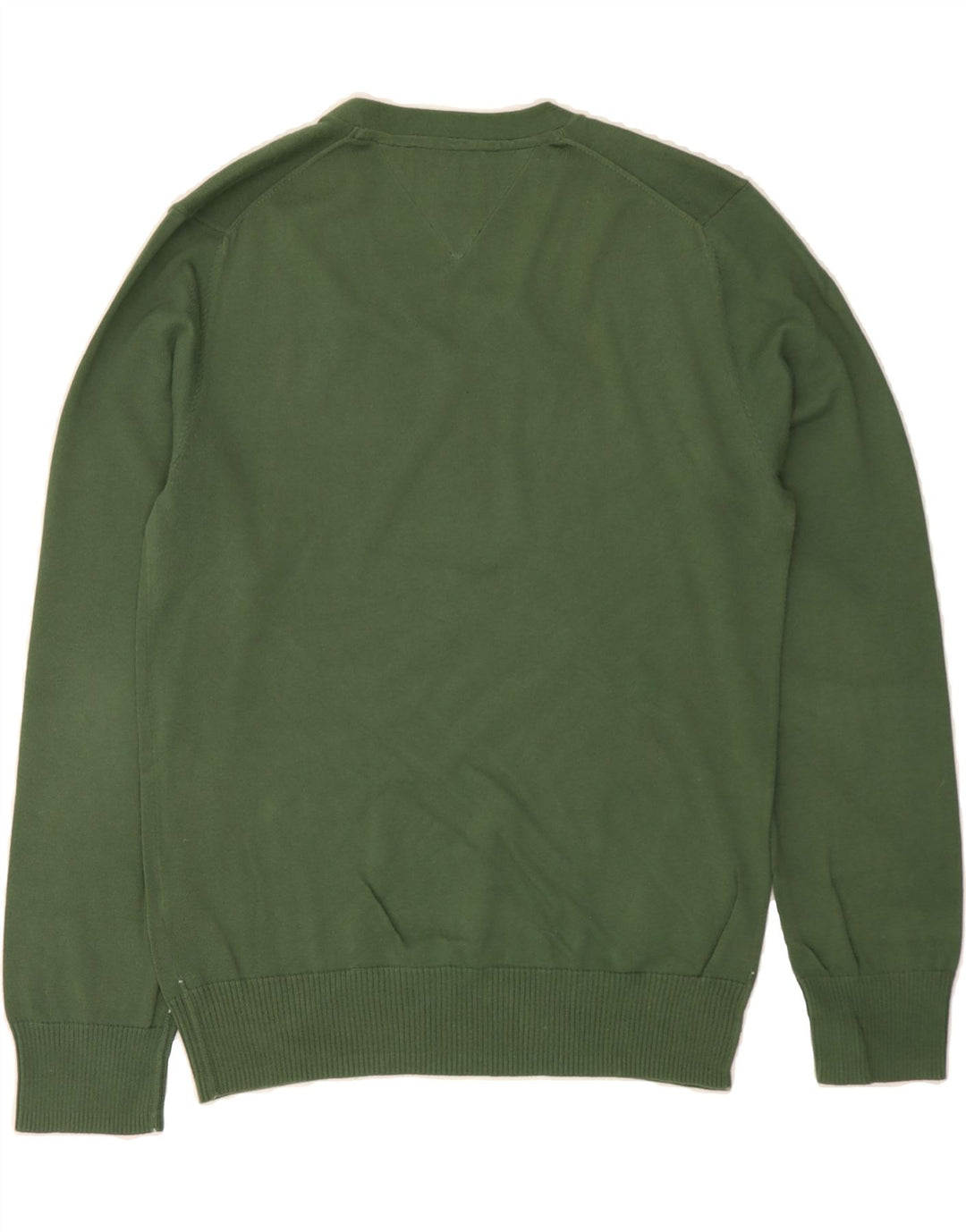 TOMMY HILFIGER Mens Heritage V-Neck Jumper Sweater Medium Green Vintage Tommy Hilfiger and Second-Hand Tommy Hilfiger from Messina Hembry 