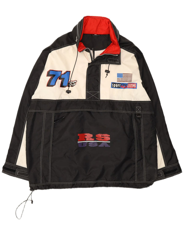 Vintage muška anorak jakna s kapuljačom u SAD-u UK 42 XL crna boja