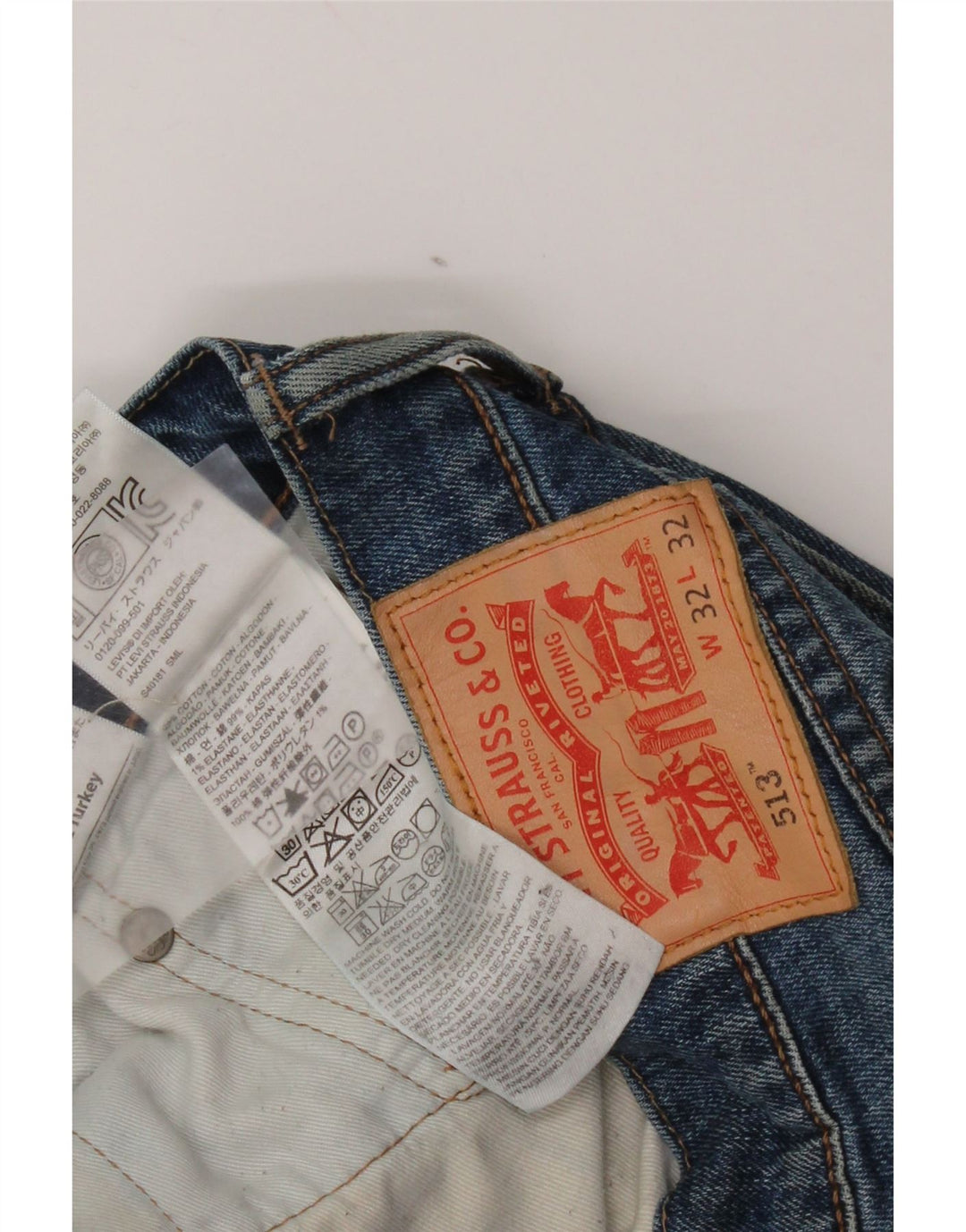 Levi's muške 513 uske ravne traperice W32 L32 plavi pamuk