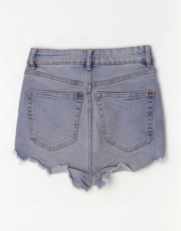 Zara Womens Distressed Denim Shorts EU 34 2XS W22 Blue Cotton