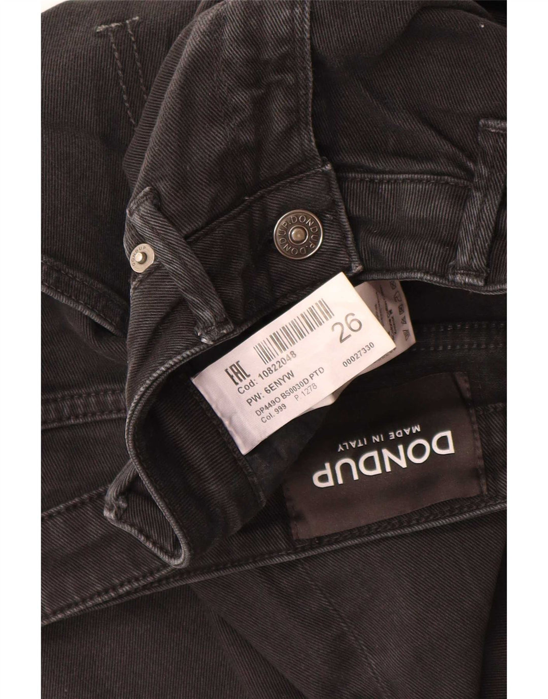 Dondup Ženske Bootcut traperice W26 L26 crni pamuk