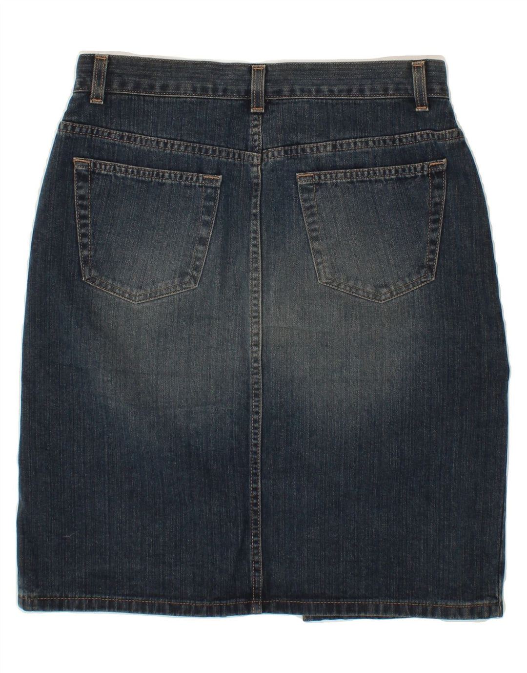 SISLEY Womens Denim Skirt IT 42 Medium W29 Navy Blue Cotton Vintage Sisley and Second-Hand Sisley from Messina Hembry 