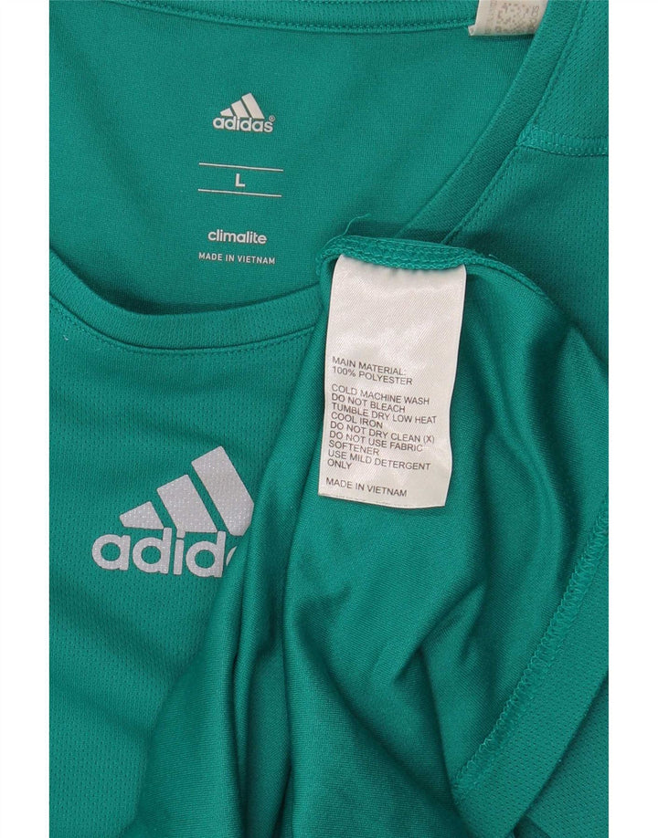 Adidas muška majica Climalite, veliki tirkizni poliester