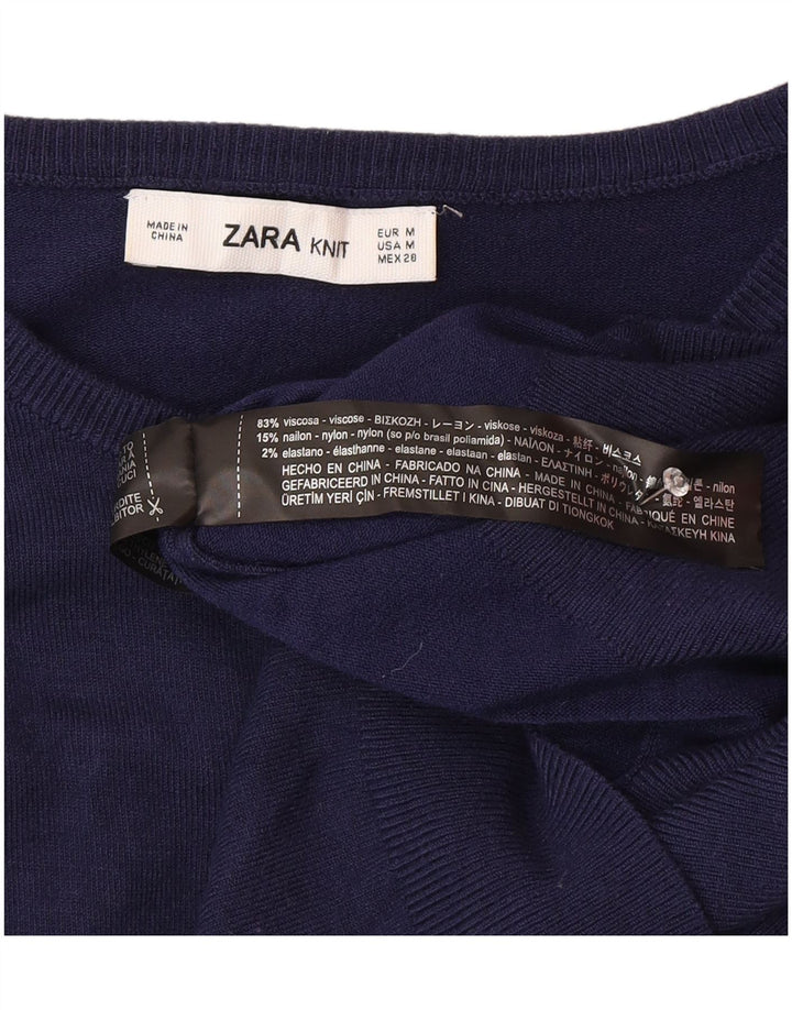 Zara ženski kardigan džemper UK 12 Srednje tamnoplavi