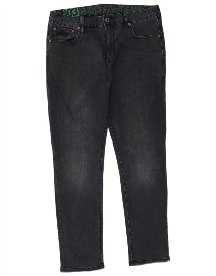 Superdry muške uske traperice W34 L27 crni pamuk