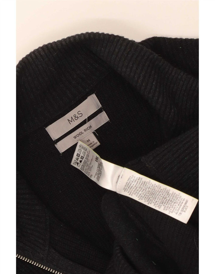 Marks & Spencer muški kardigan džemper srednje crne vune