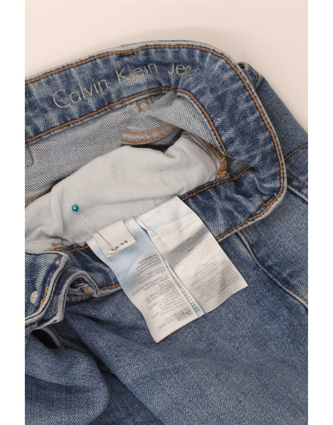 Calvin Klein Muške uske traperice W30 L32 Plavi pamuk