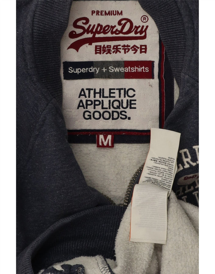 Superdry muška grafička gornja jakna od srednje plave trenirke, tamnoplavi flekasti pamuk
