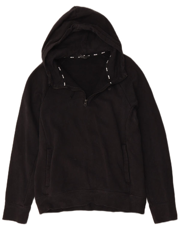 Nike Mens Zip Neck Hoodie Jumper Small Black Cotton