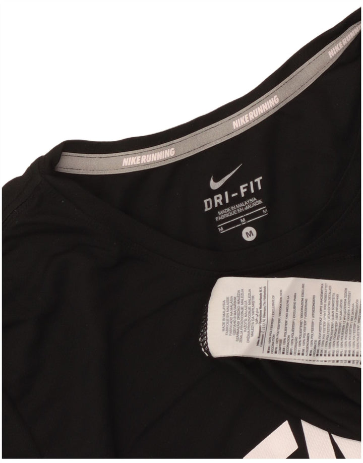 Nike Ženska Dri Fit Graphic T-Shirt majica kratkih rukava UK 12 Srednje crni poliester