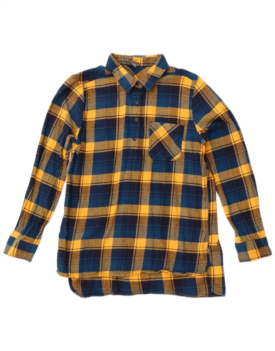 EDDIE BAUER Ženski pulover, flanelska košulja UK 12 Srednje plavi karirani pamuk