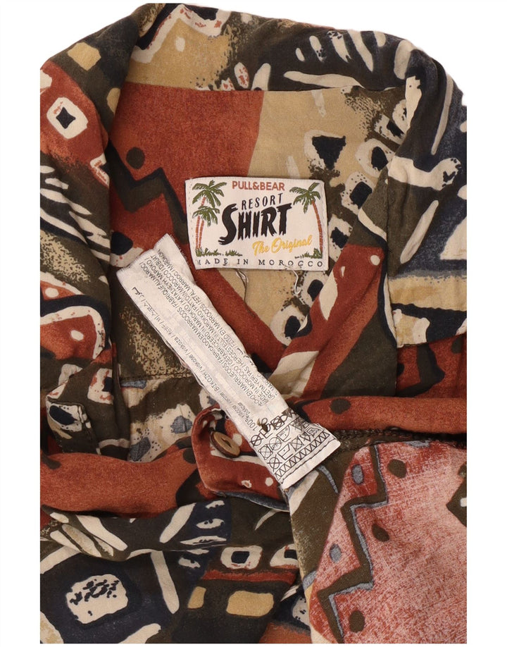 Pull & Bear velika muška košulja kratkih rukava od višebojne geometrijske viskoze