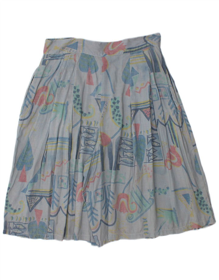 Ecco ženske ležerne kratke hlače visokog struka W30 srednje plave geometrije