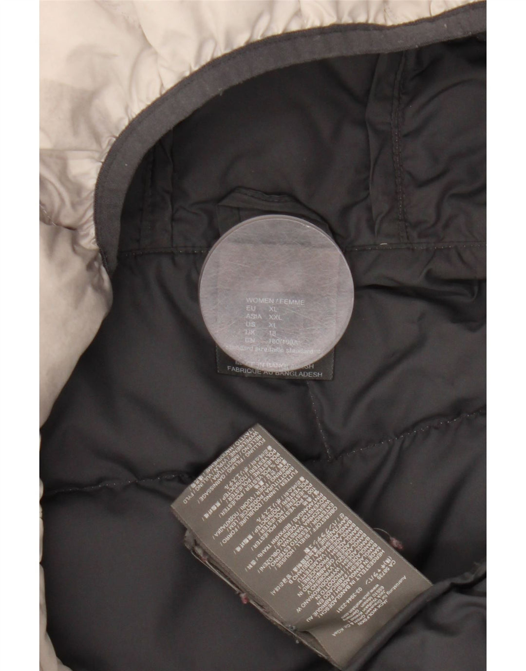 Jack Wolfskin Ženska podstavljena jakna s kapuljačom UK 18 XL Siva Tie Dye poliester