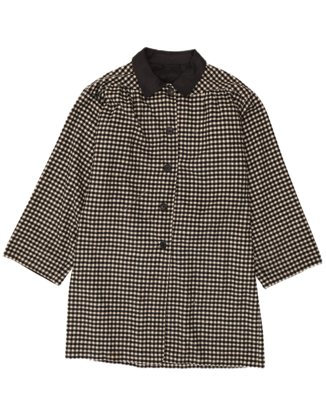Vintage ženski kaput UK 18 XL crni gingham