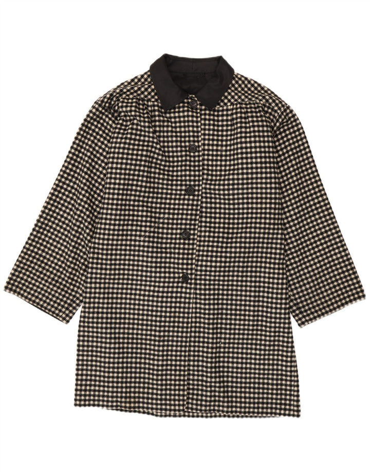 Vintage ženski kaput UK 18 XL crni gingham