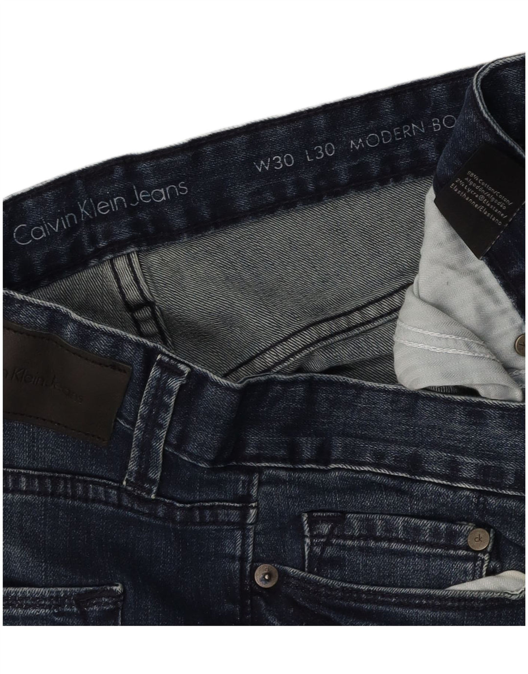 CALVIN KLEIN Ženske moderne traperice s čizmama W30 L30 tamnoplavi pamuk
