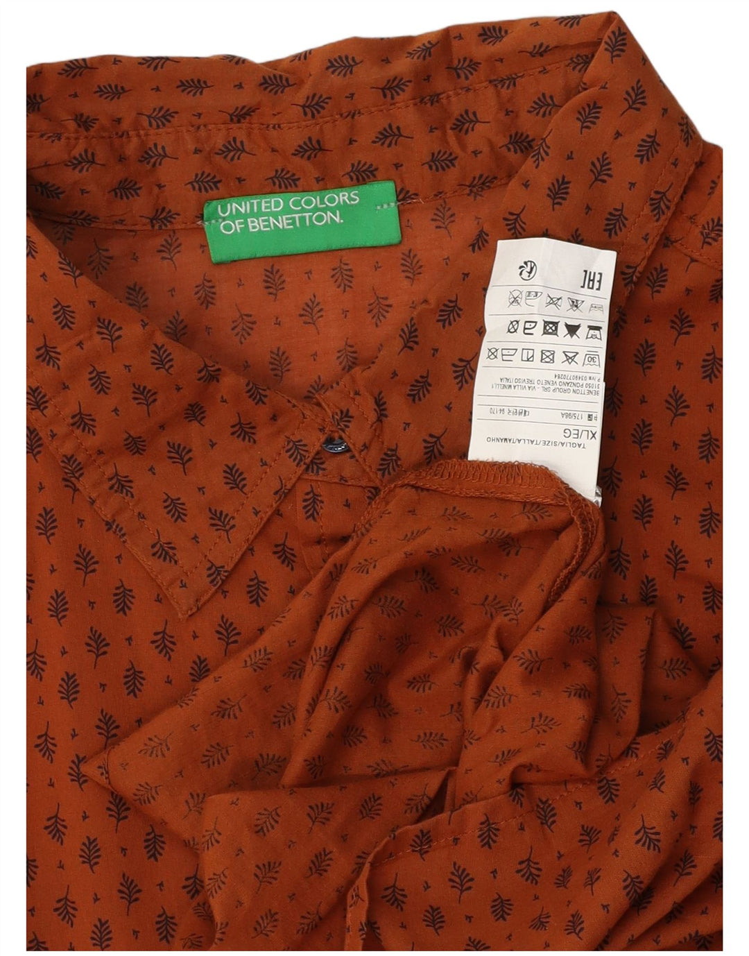 BENETTON Ženska košulja UK 18 XL Smeđi cvjetni pamuk