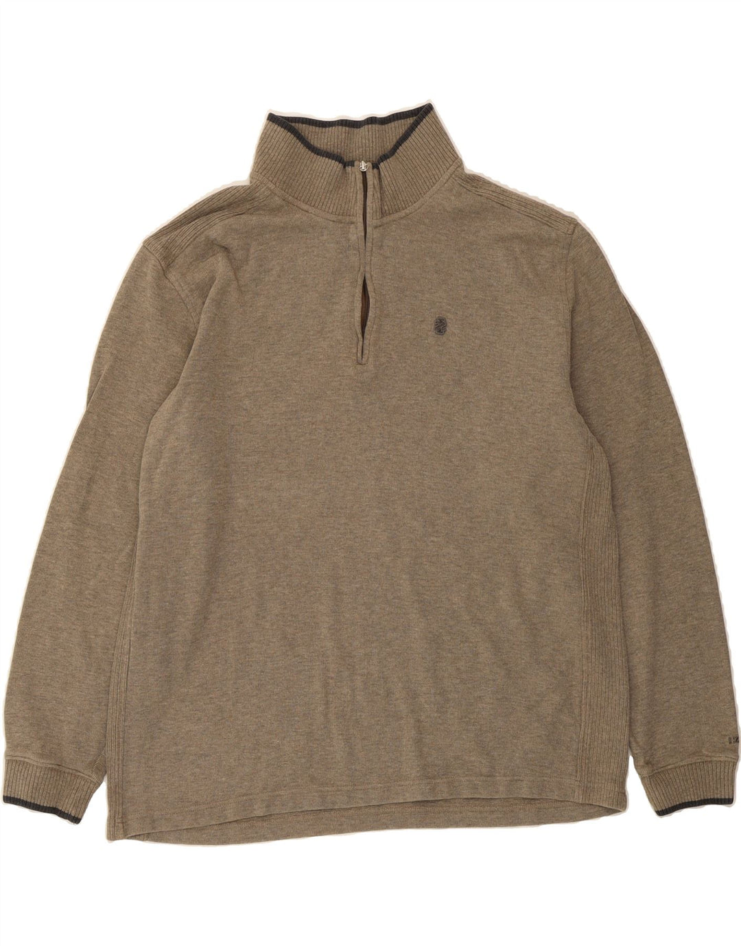 IZOD Mens Zip Neck Jumper Sweater XL Grey Cotton Vintage Izod and Second-Hand Izod from Messina Hembry 