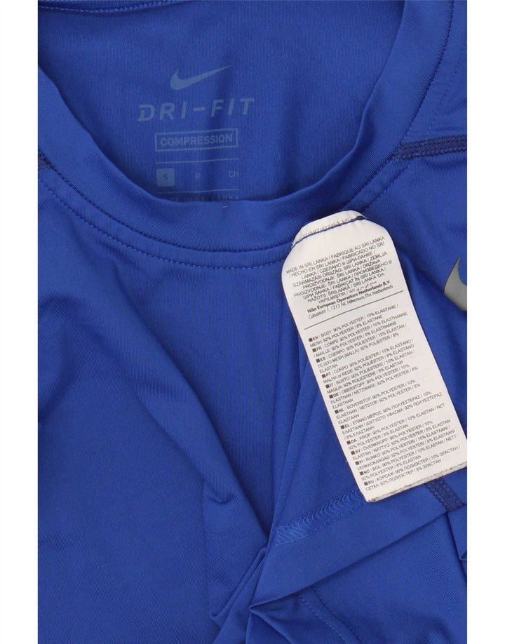 Nike Dri Fit T-Shirt Top UK 10 Mali plavi poliester