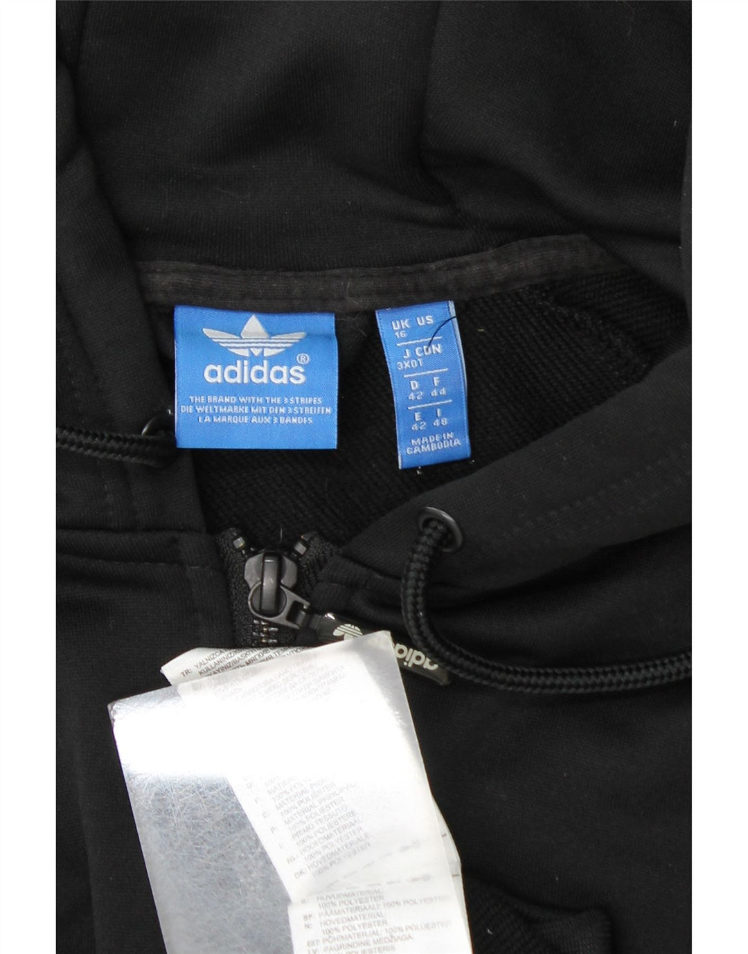 Adidas ženska gornja jakna trenirke UK 16 veliki crni poliester u boji