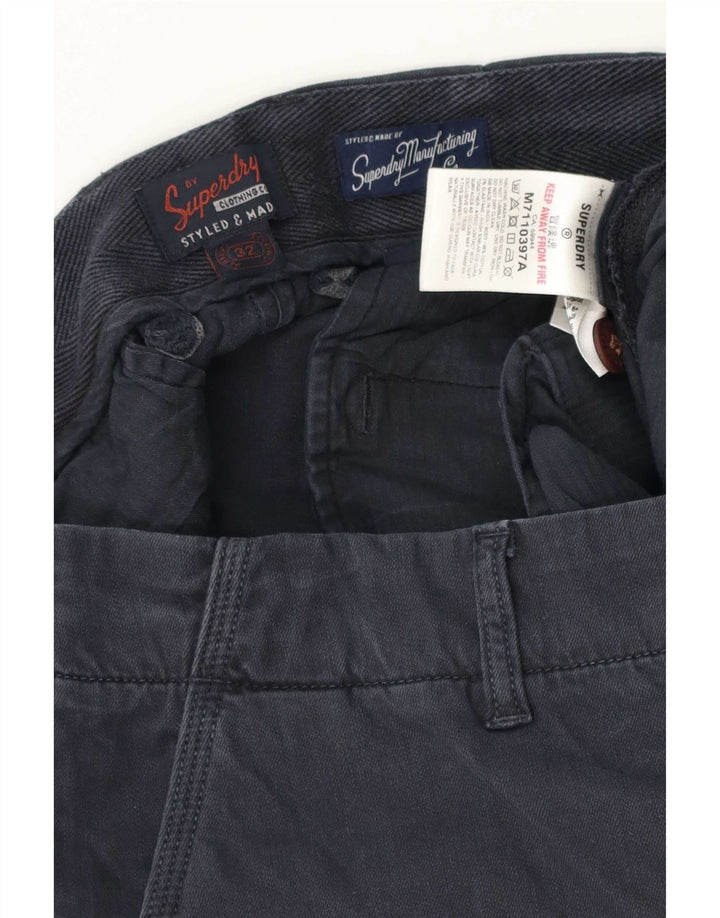 Superdry muške chino kratke hlače W32 srednje tamnoplavi pamuk