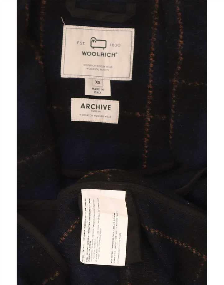Woolrich ženski preveliki kaput UK 6 XS tamnoplavi karirani poliester