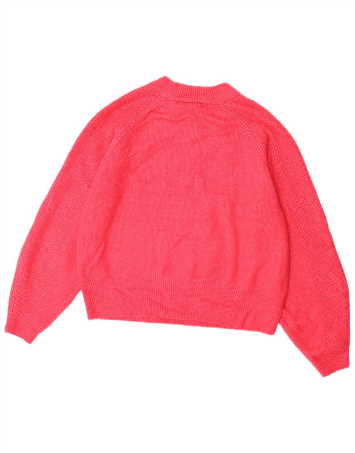 MARKS & SPENCER Womens Crew Neck Jumper Sweater UK 14 Medium Pink Acrylic