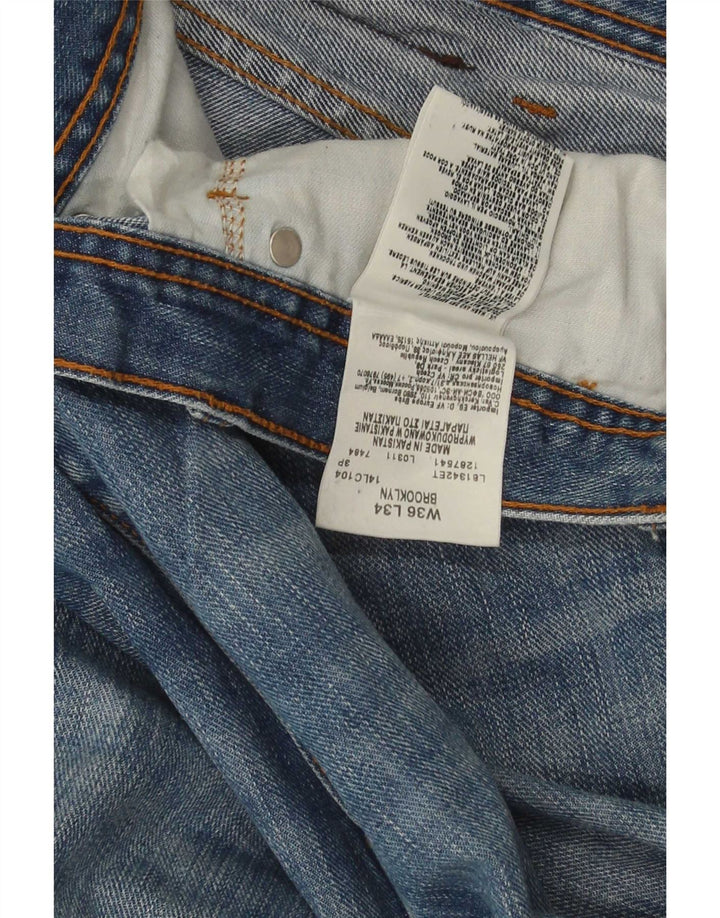 Lee Mens Brooklyn Straight Jeans W36 L31 Plavi pamuk