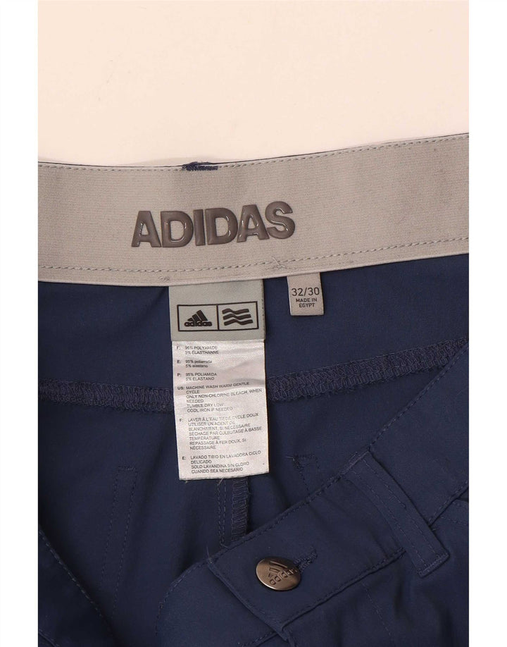 Adidas muške uske ležerne hlače W32 L30 plavi poliamid