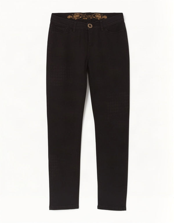Desigual ženske uske traperice W32 L32 crne houndstooth
