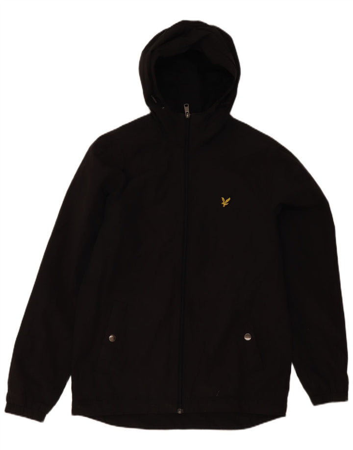 Muška vjetrovka s kapuljačom Lyle & Scott UK 36 mala siva poliester