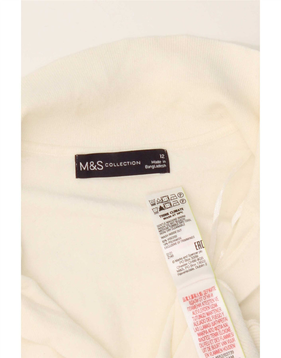 Marks & Spencer ženska polo majica UK 12 srednje bijele viskoze